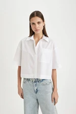 DEFACTO Crop Poplin Short Sleeve Shirt