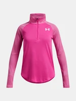 Under Armour Tech Graphic 1/2 Zip Triko dětské Růžová