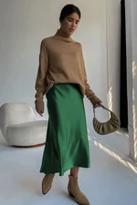 Madmext Mad Girls Green Satin Skirt