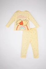 DEFACTO Baby Girl Disney Winnie The Pooh Long Sleeve Combed Cotton Pajama Set