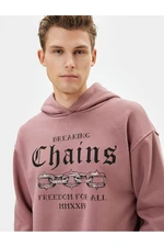 Koton Hooded Sweatshirt Slogan Printed Long Sleeve