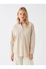 LC Waikiki LCWAIKIKI Women's Classic Plain Long Sleeve Oversize Poplin Shirt