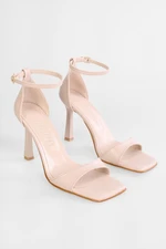 Shoeberry Women's Vinetta Nude Skin Heel Shoes