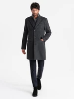 Ombre Unbuttoned men's wool blend coat - graphite