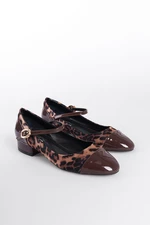 Capone Outfitters Low Heeled Strappy Leopard Women's Shoes