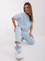 Light blue tracksuit with a short-sleeved sweatshirt