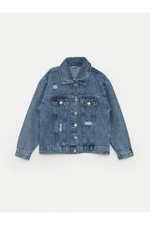 LC Waikiki Ripped Detailed Girl's Jean Jacket