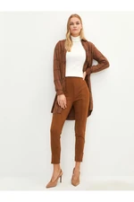 LC Waikiki Slim Fit Suede Women's Trousers with Zipper Detail