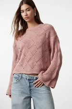 Trendyol Dusty Rose Openwork/Hole Knitwear Sweater