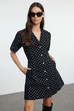 Trendyol Black Polka Dot Mini Denim Dress