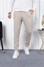 36197 Dewberry Ids Slim Fit Lycra Fabric Mens Trousers-BEIGE