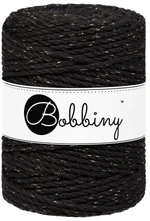 Bobbiny 3PLY Macrame Rope 5 mm 100 m Golden Black Șnur