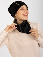 Black winter set with hat and neck warmer