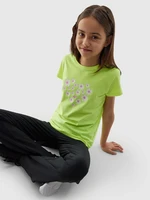 Girls' 4F Organic Cotton T-Shirt - Yellow