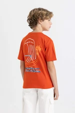 DEFACTO Boy Crew Neck Back Printed Short Sleeve T-Shirt