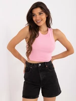 Pink basic crop top