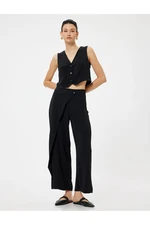 Koton Double Breasted Detailed Wide Leg Trousers Aerobin Fabric