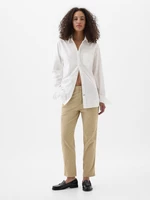 Beige women's cropped pants GAP