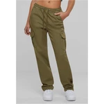 Women's high-waisted twill trousers Cargo Tiniolive