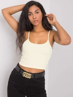 RUE PARIS Světle žlutý crop top