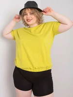 Světle zelená halenka plus size s žebrováním Addyson