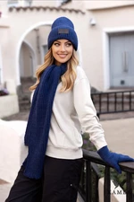 Kamea Woman's Hat&Scarf K.23.219.12 Navy Blue