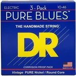 DR Strings PHR-10 Pure Blues 3-Pack Cordes pour guitares électriques