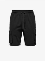 Black men's shorts with linen blend ONLY & SONS Sinus