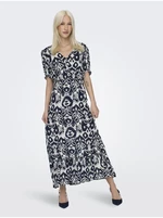 Blue and White Women's Patterned Maxi Dress ONLY Chianti - Women