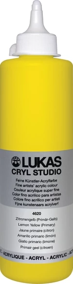 Lukas Cryl Studio Acrylic Paint Plastic Bottle Acrylic Paint Lemon Yellow (Primary) 500 ml 1 pc