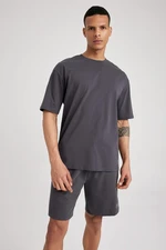 Defacto Fit Oversize Fit Crew Neck Printed T-Shirt