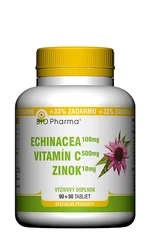 BIO PHARMA Echinacea Vitamín C Zinok 120 tabliet