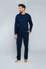 Men's pyjamas Niko, long sleeves, long pants - dark blue