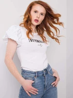 White T-shirt with rhinestones