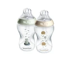 Tommee Tippee Natural Start Samosterilizační kojenecká lahev s Anti-colic savičkou Střední průtok 3m+ 340 ml 2 ks ježek