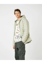 Koton Puffer Coat Sezónní kapuce na zip kapsa s detailem