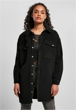 Women's long corduroy shirt black