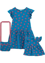 Dievčenské džersejové šaty + taška + šaty pre bábiku (3 ks)