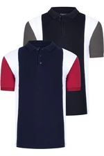 DUO SET T8596 DEWBERRY MEN'S TSHIRT-BLACK-NAVY BLUE