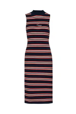 Tommy Jeans Šaty - TJW SIDE SLIT STRIPE DRESS modré