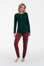 Women's Tess pajamas, long sleeves, long legs - green/print