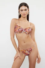 Trendyol Ethnic Patterned Balconette Tie-Up Hipster Bikini Set