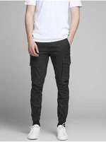 Čierne tapered fit nohavice Jack & Jones Paul