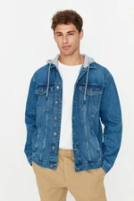 Trendyol Indigo Regular Fit Knitted Hooded Denim Jacket