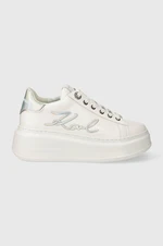 Kožené sneakers boty Karl Lagerfeld ANAKAPRI bílá barva, KL63510A