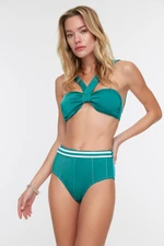 Trendyol Emerald Green Elastyczny dół od bikini z wysokim stanem