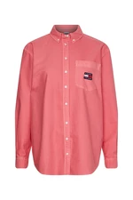 Tommy Jeans Shirt - TJW BADGE BOYFRIEND SHIRT pink