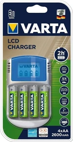 Varta PP LCD Charger 4xAA 2500 R2U& 12V + USB adapter Caricabatterie