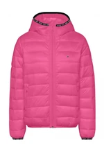 Tommy Jeans Bunda - TJW QUILTED TAPE HOODED JACKET ružová