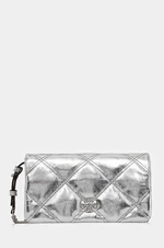 Kožená kabelka Tory Burch Kira Metallic Diamond strieborná farba, 158631